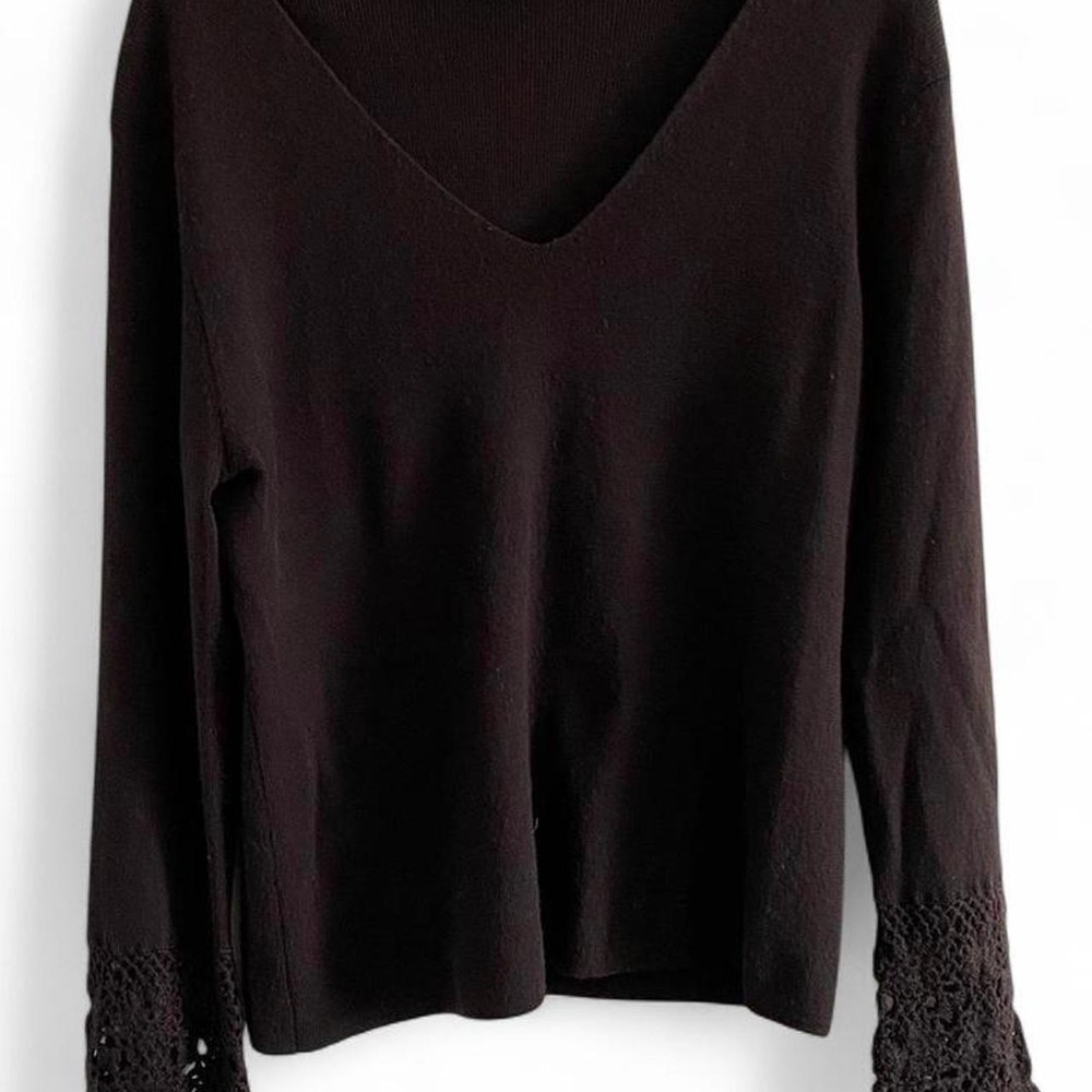 Brown boho fairy core knit sweater